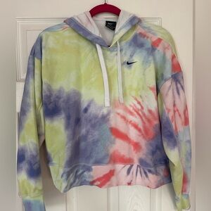 Tie dye Nike cropped hoodie